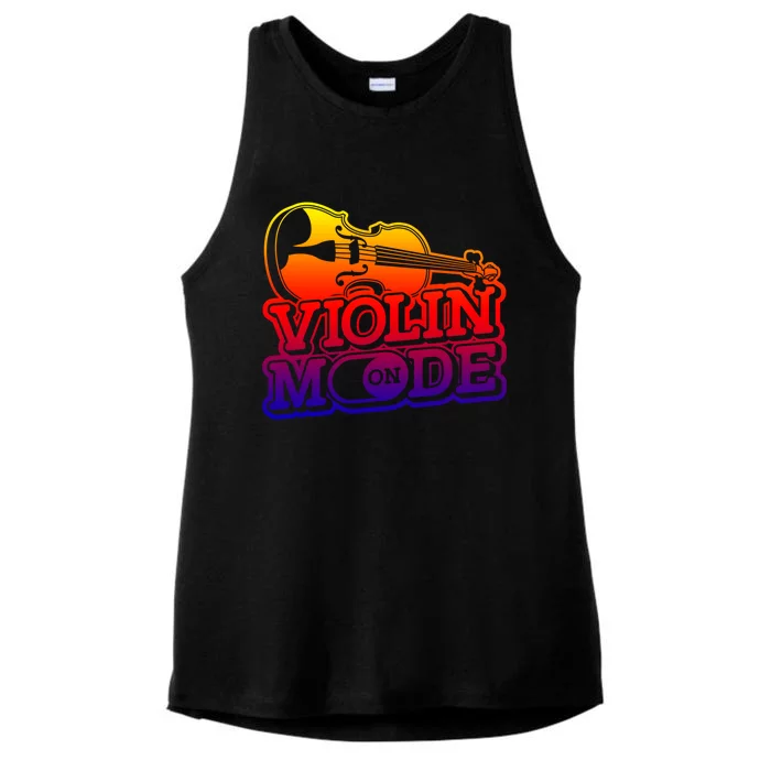 Violin Mode On Gift Musician Fiddle Player Orchestra Violinist Gift Ladies Tri-Blend Wicking Tank