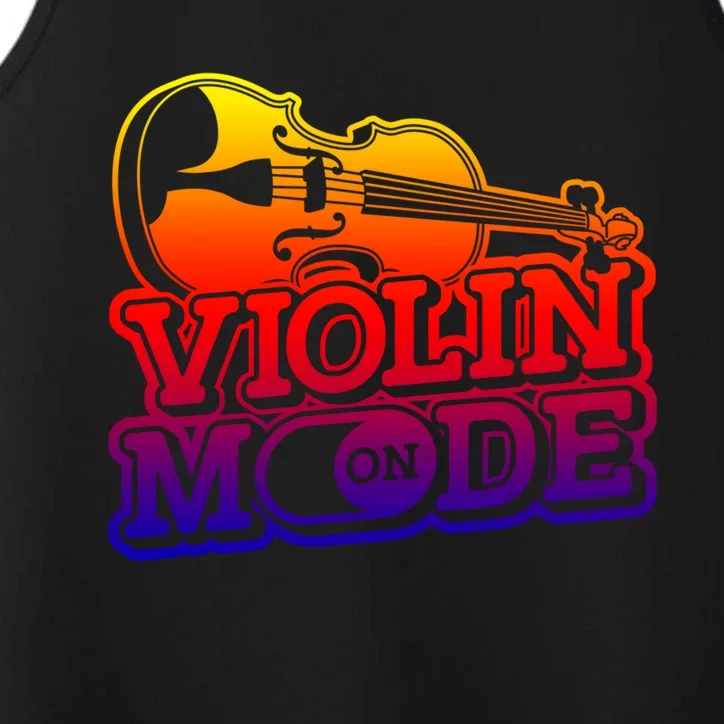 Violin Mode On Gift Musician Fiddle Player Orchestra Violinist Gift Performance Tank