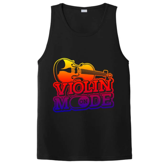 Violin Mode On Gift Musician Fiddle Player Orchestra Violinist Gift Performance Tank