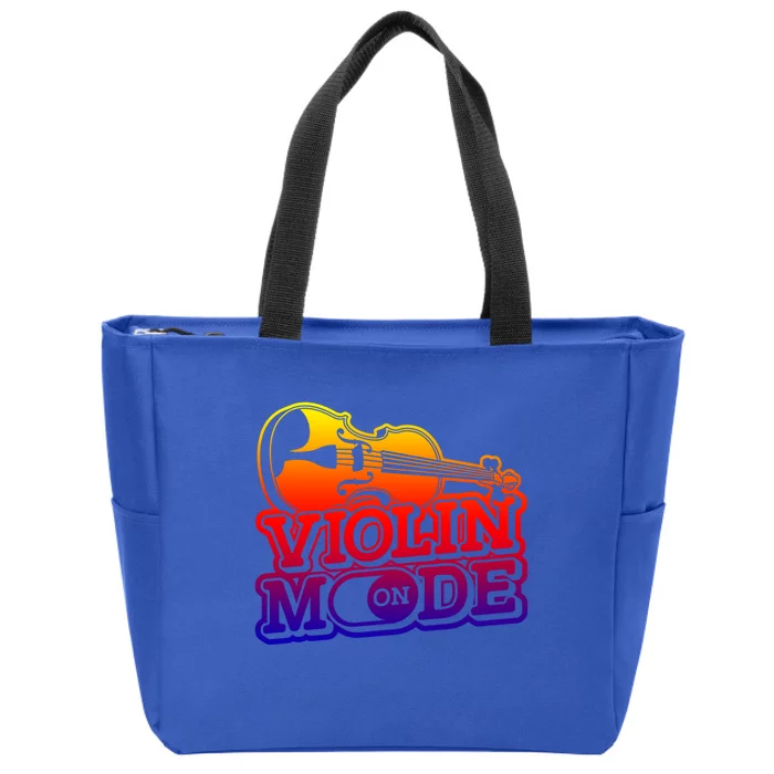 Violin Mode On Gift Musician Fiddle Player Orchestra Violinist Gift Zip Tote Bag