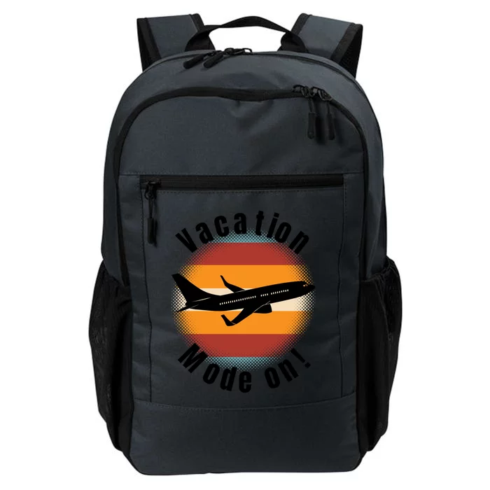 Vacation Mode On Vintage Sunset Airplane Travel Design Gift Daily Commute Backpack