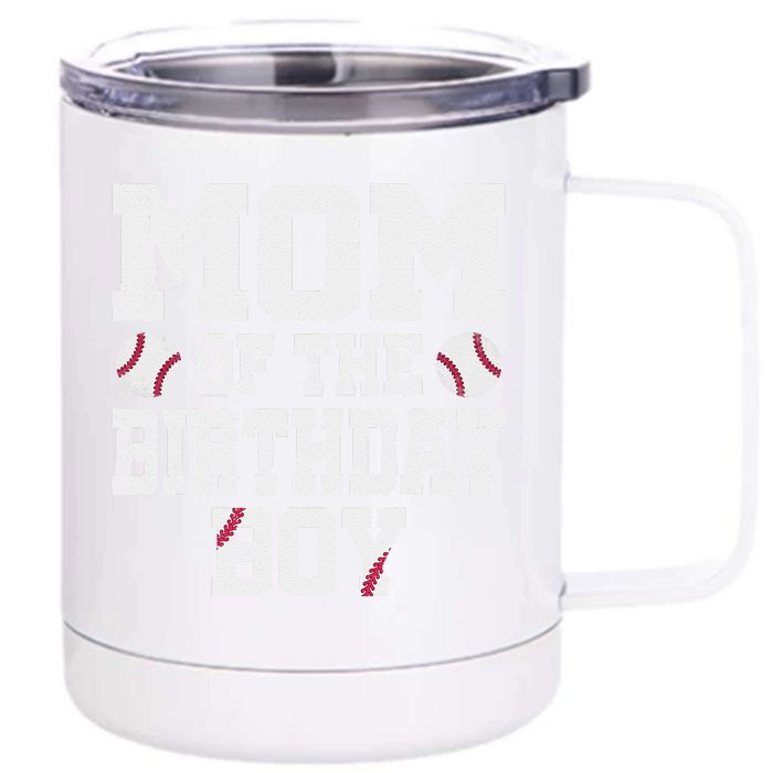 vintage Mom of the Birthday  Baseball Jersey Front & Back 12oz Stainless Steel Tumbler Cup