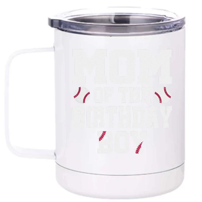 vintage Mom of the Birthday  Baseball Jersey Front & Back 12oz Stainless Steel Tumbler Cup