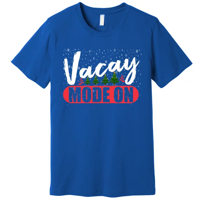 Vacay Mode On Xmas Break Math Preschool Teacher Christmas Cool Gift Premium T-Shirt