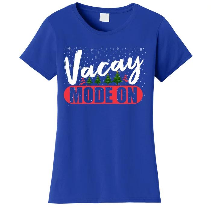 Vacay Mode On Xmas Break Math Preschool Teacher Christmas Cool Gift Women's T-Shirt