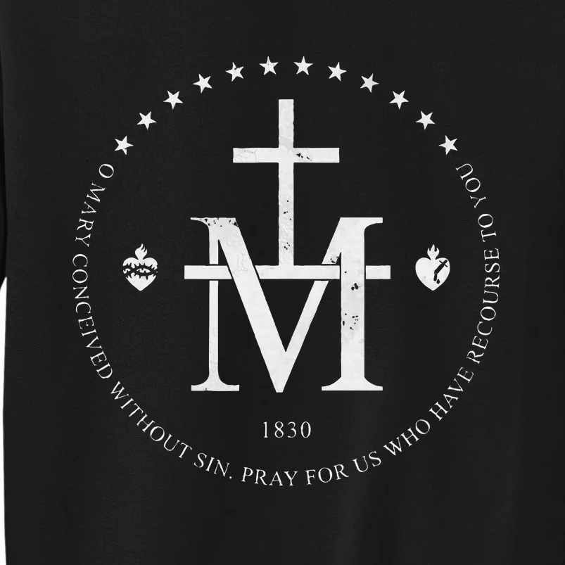 Virgin Mary Of Miraculous Medal Our Lady Marian Cross Sweatshirt