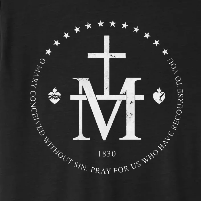 Virgin Mary Of Miraculous Medal Our Lady Marian Cross ChromaSoft Performance T-Shirt