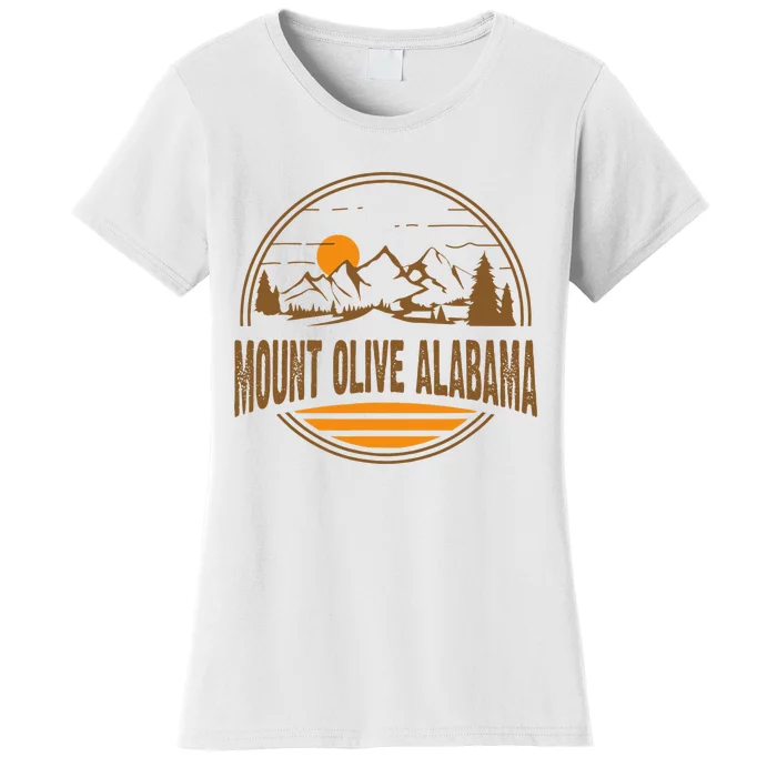 Vintage Mount Olive Alabama Mountain Hiking Souvenir Print Women's T-Shirt