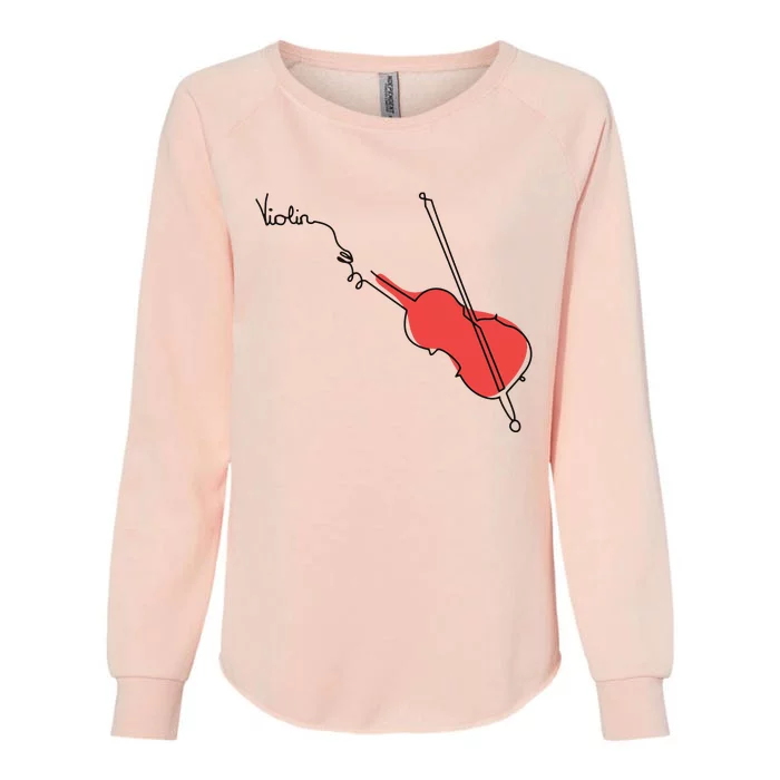 Violin Musician Orchestra Design OneLine Violin Womens California Wash Sweatshirt