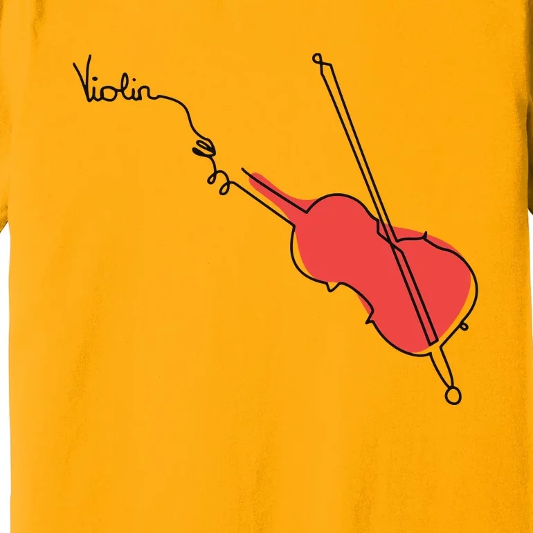 Violin Musician Orchestra Design OneLine Violin Premium T-Shirt