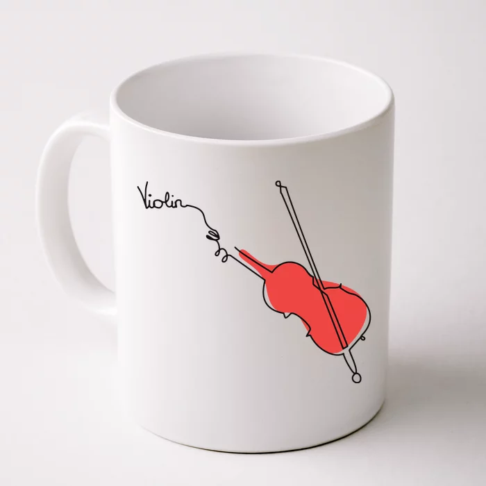 Violin Musician Orchestra Design OneLine Violin Front & Back Coffee Mug