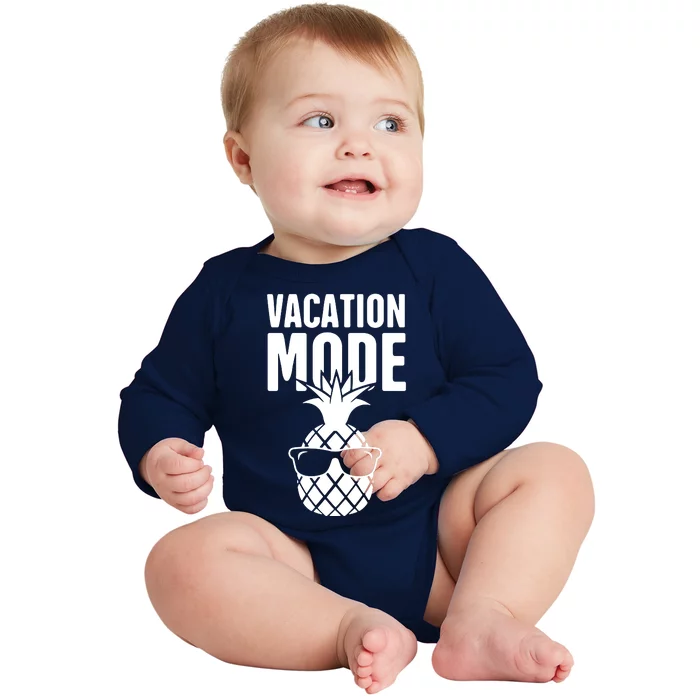 Vacation Mode Pineapple Baby Long Sleeve Bodysuit