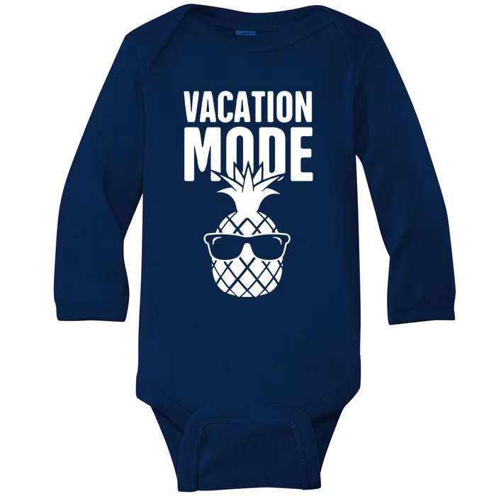 Vacation Mode Pineapple Baby Long Sleeve Bodysuit