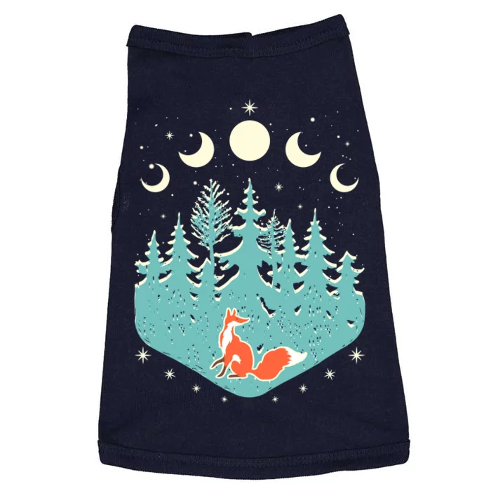 Vintage Moon Phases Forest Fox Doggie Tank