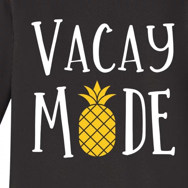 Vacay Mode Pineapple Summer Season Vibes Baby Long Sleeve Bodysuit