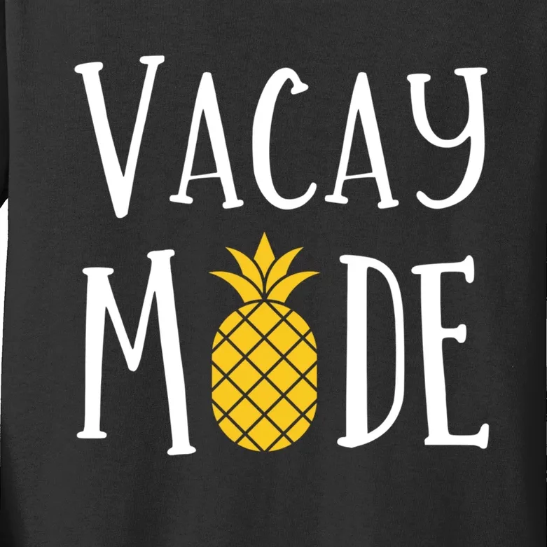 Vacay Mode Pineapple Summer Season Vibes Kids Long Sleeve Shirt