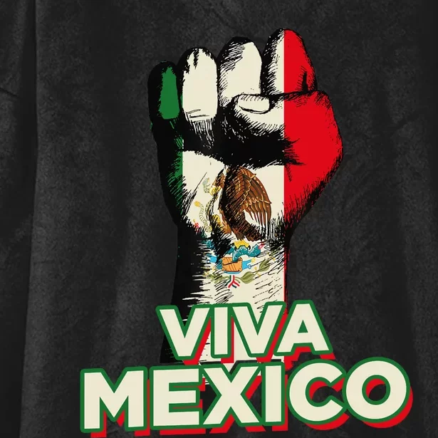 Viva Mexico Proud Fist Mexican Independence Hooded Wearable Blanket