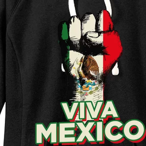 Viva Mexico Proud Fist Mexican Independence Women's Fleece Hoodie