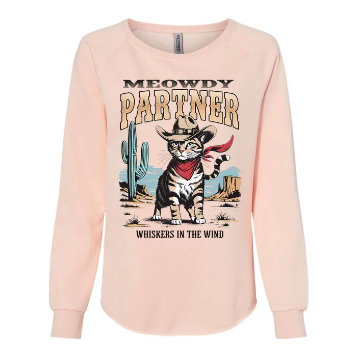 Vintage Meowdy Partner Cow Womens California Wash Sweatshirt