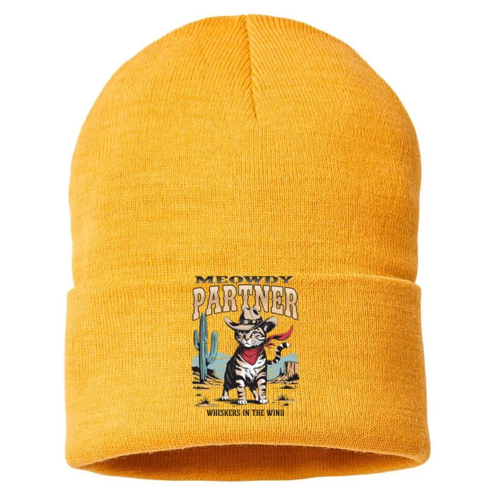 Vintage Meowdy Partner Cow Sustainable Knit Beanie