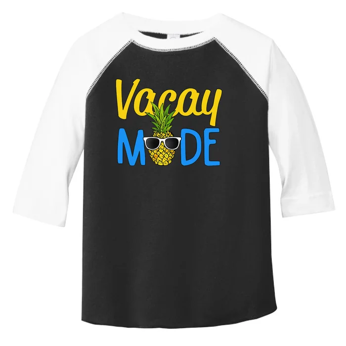 Vacay Mode Pineapple Funny Family Vacation Beach Gift Toddler Fine Jersey T-Shirt