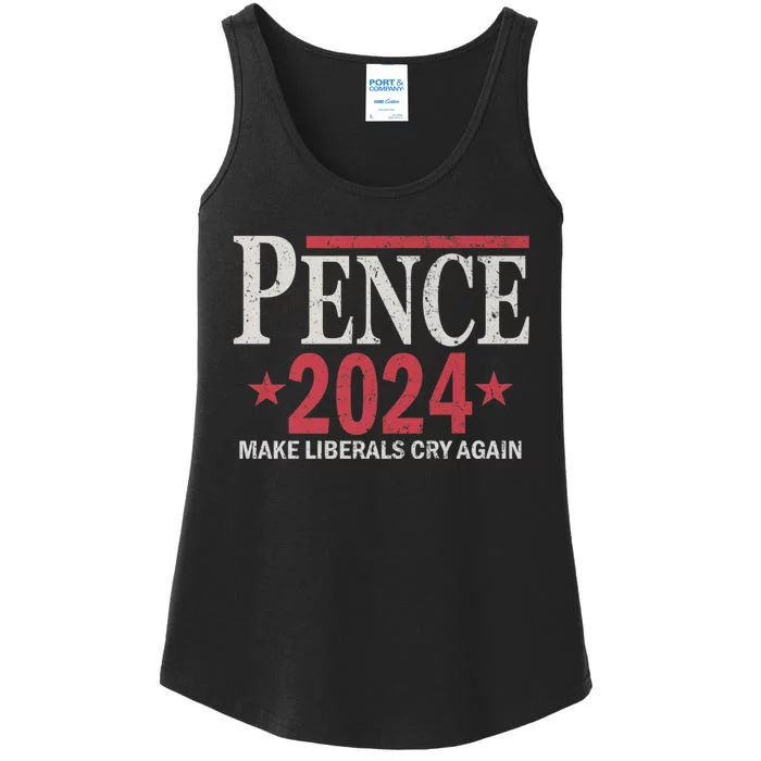 Vintage Mike Pence 2024 Make Liberals Cry Again Ladies Essential Tank