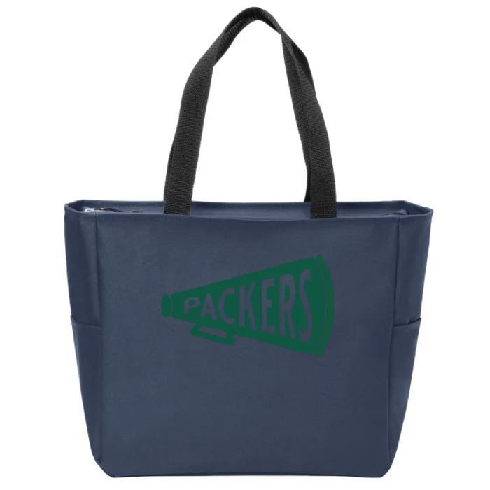 Vintage Megaphone Packers Zip Tote Bag