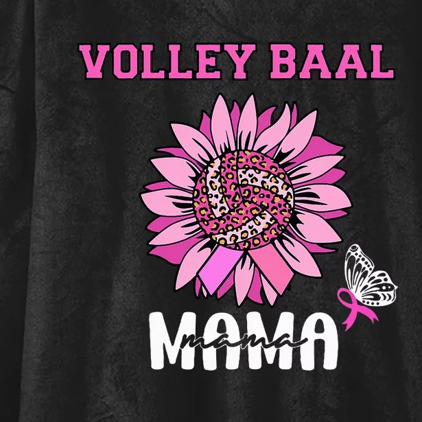 Volleyball Mom Pink Ribbon Breast Cancer Awareness Fighters Hooded Wearable Blanket