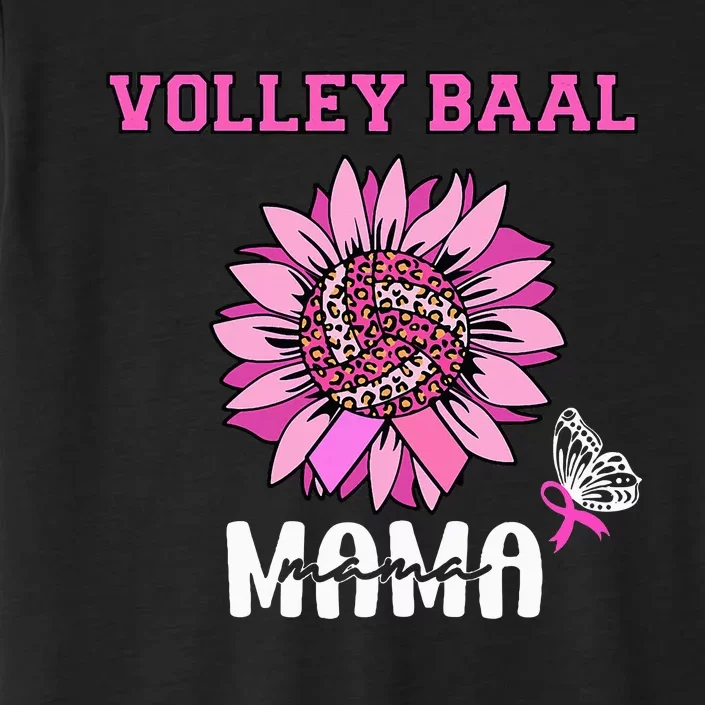 Volleyball Mom Pink Ribbon Breast Cancer Awareness Fighters ChromaSoft Performance T-Shirt