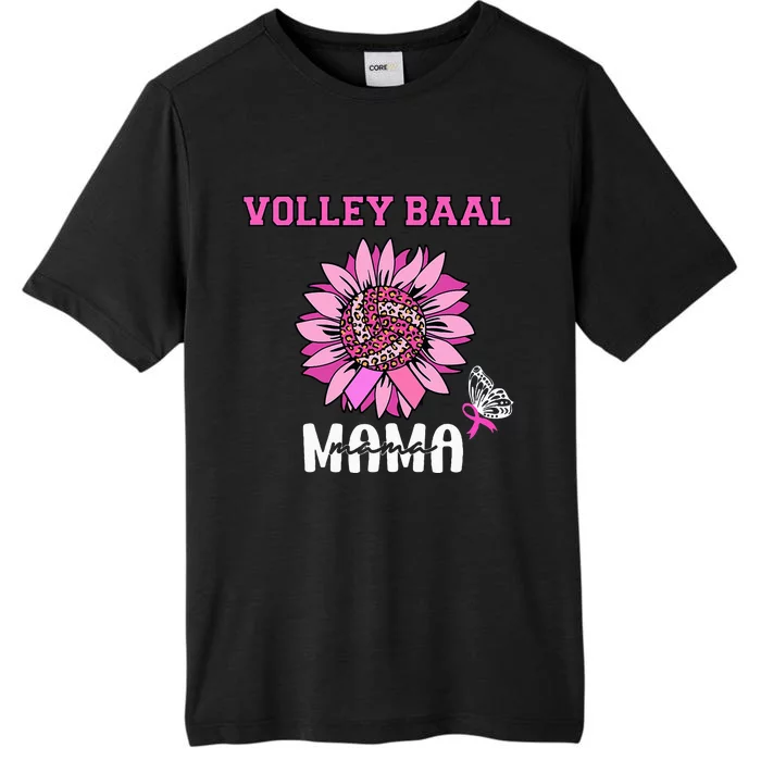 Volleyball Mom Pink Ribbon Breast Cancer Awareness Fighters ChromaSoft Performance T-Shirt