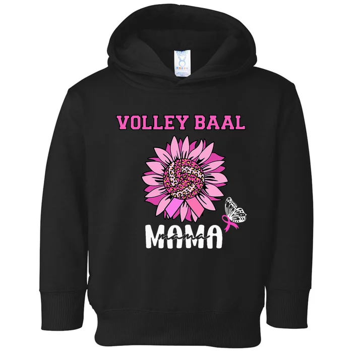 Volleyball Mom Pink Ribbon Breast Cancer Awareness Fighters Toddler Hoodie