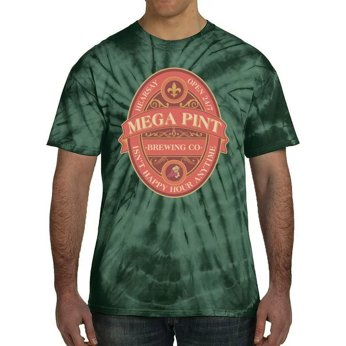 Vintage Mega Pint Hearsay Open 24 7 Brewing Co Alcohol Label Tie-Dye T-Shirt