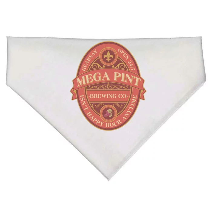 Vintage Mega Pint Hearsay Open 24 7 Brewing Co Alcohol Label USA-Made Doggie Bandana