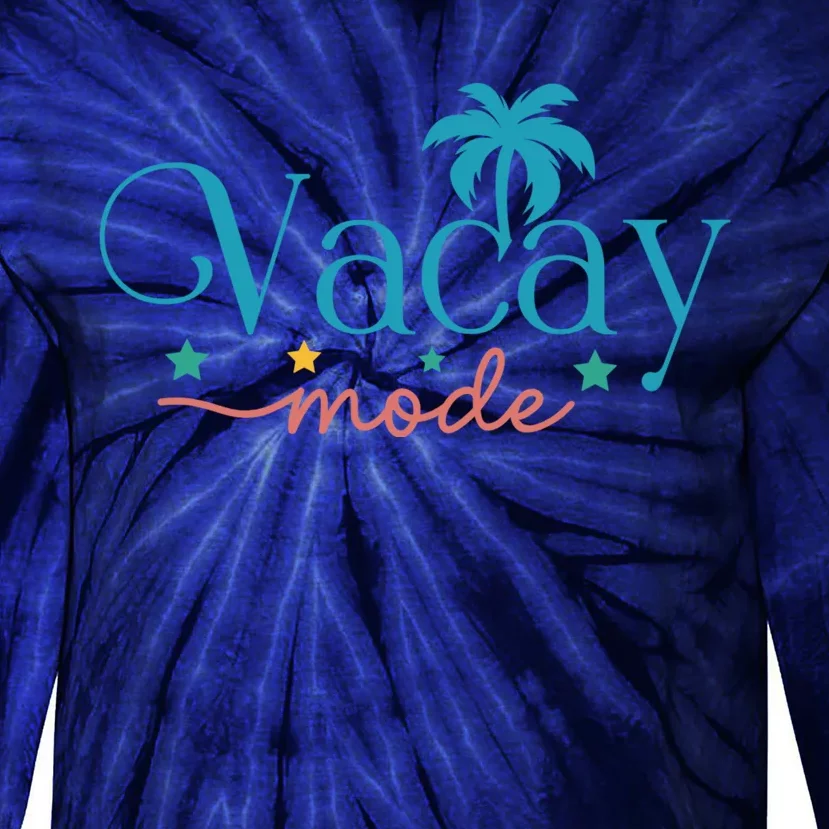 Vacay Mode Palm Tree Clipart Tie-Dye Long Sleeve Shirt