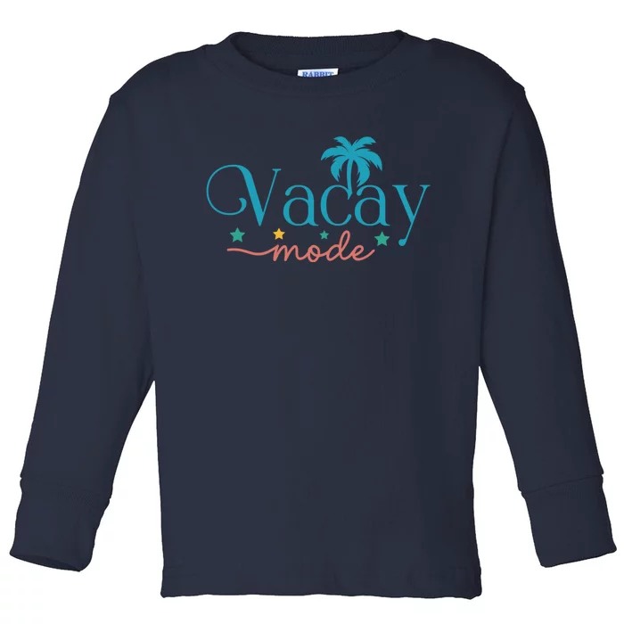 Vacay Mode Palm Tree Clipart Toddler Long Sleeve Shirt