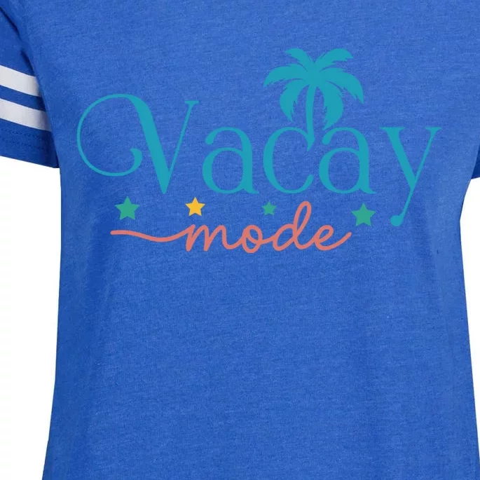 Vacay Mode Palm Tree Clipart Enza Ladies Jersey Football T-Shirt