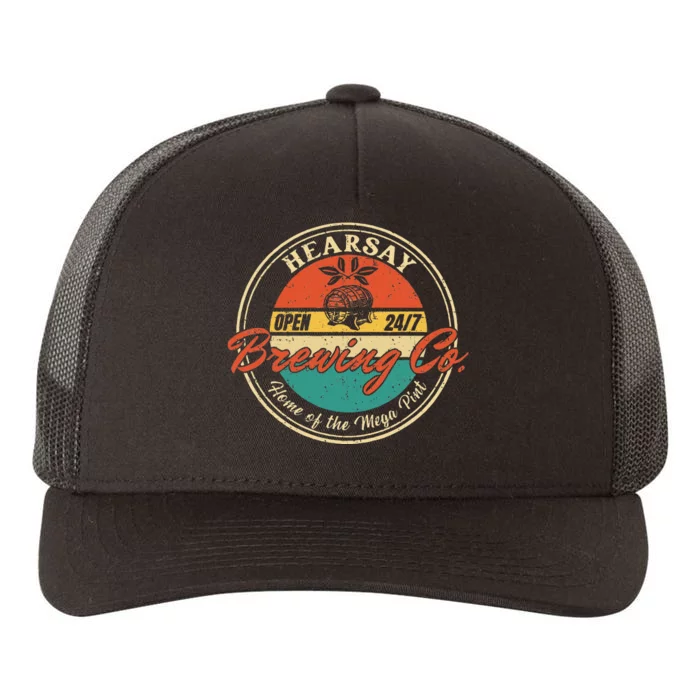 Vintage Mega Pint Brewing Co Happy Hour Anytime Hearsay Yupoong Adult 5-Panel Trucker Hat