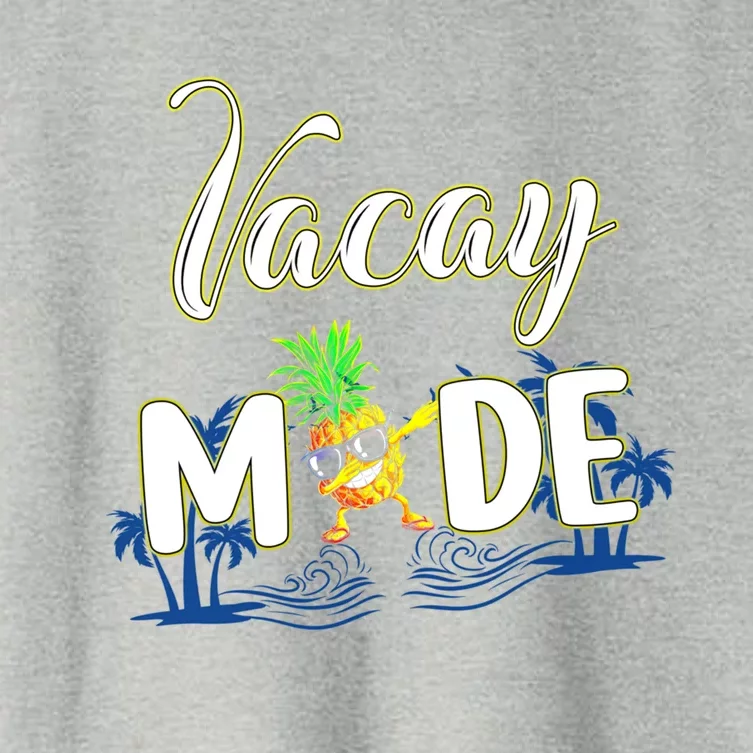 Vacay Mode Pineapple Sunglasses Funny Family Vacation Cute Gift Women's Crop Top Tee