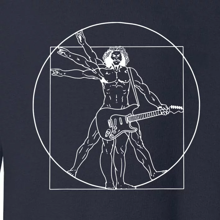 Vitruvian Man Playing Guitar Da Vinci Guitarist Music Lover Toddler Sweatshirt