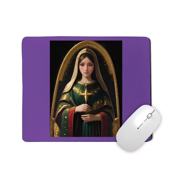 Virgin Mary Roman Catholic Christmas Vintage Mousepad