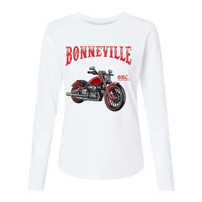 Vintage Motorcycle Racing Bonneville Salt Flats Biker Lover Womens Cotton Relaxed Long Sleeve T-Shirt