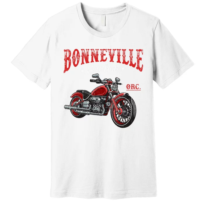 Vintage Motorcycle Racing Bonneville Salt Flats Biker Lover Premium T-Shirt