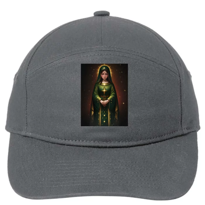 Virgin Mary Roman Catholic Christmas Vintage 7-Panel Snapback Hat