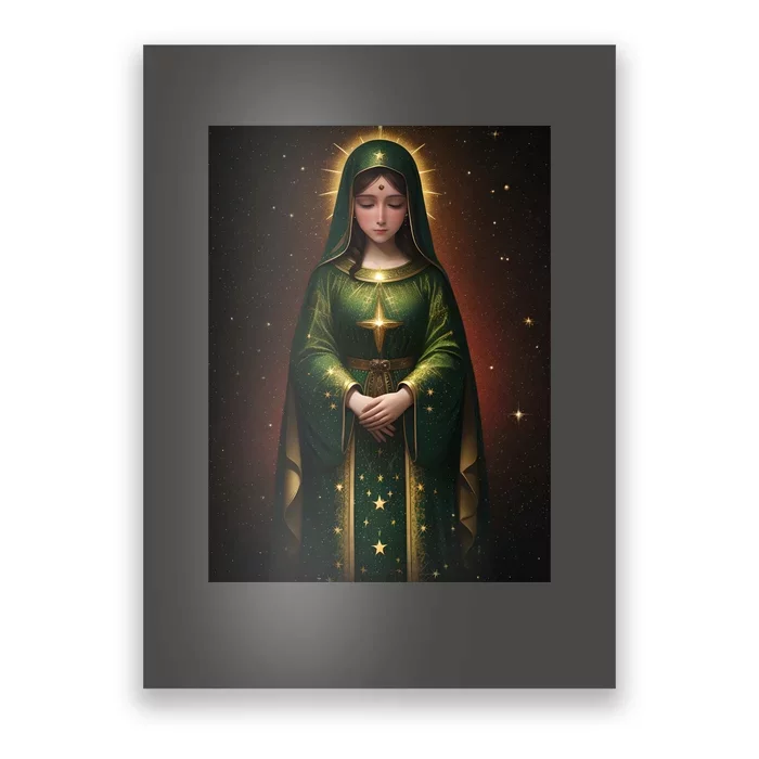 Virgin Mary Roman Catholic Christmas Vintage Poster