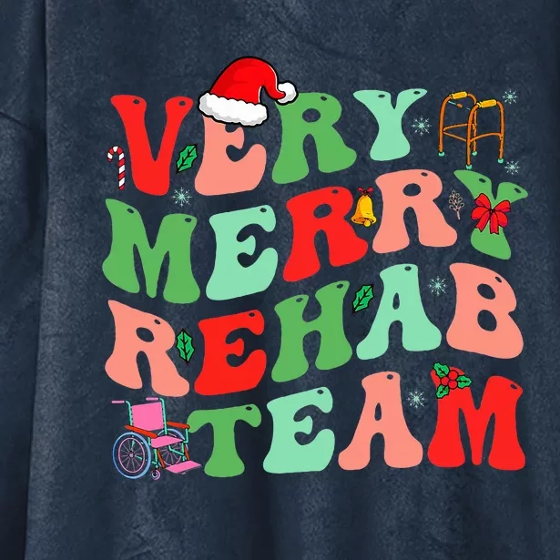 Very Merry Rehab Team Hooded Wearable Blanket