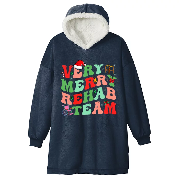 Very Merry Rehab Team Hooded Wearable Blanket