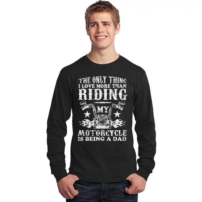 Vintage Motorcycle Rider Biker Dad Tall Long Sleeve T-Shirt