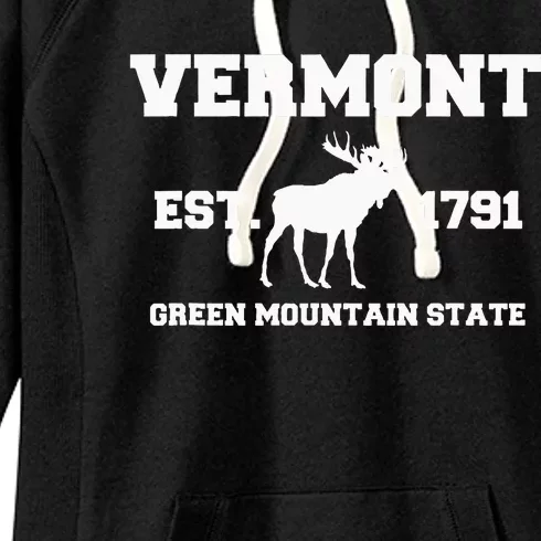 Vermont Moose Souvenir Est 1791 Green Mountain Women's Fleece Hoodie