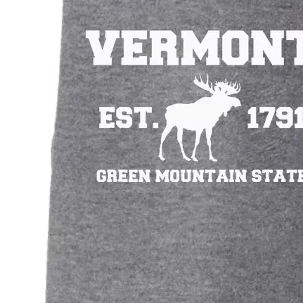 Vermont Moose Souvenir Est 1791 Green Mountain Doggie 3-End Fleece Hoodie