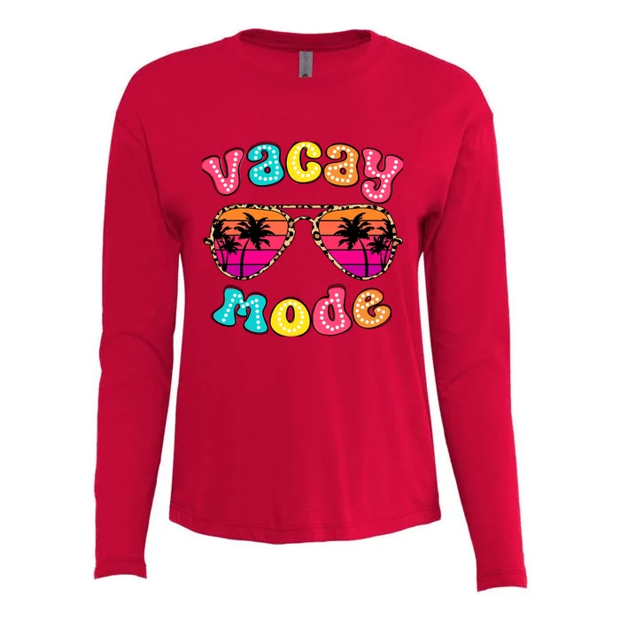 Vacay Mode Summer Vibes Sunglasses Retro Cute Girl Womens Cotton Relaxed Long Sleeve T-Shirt